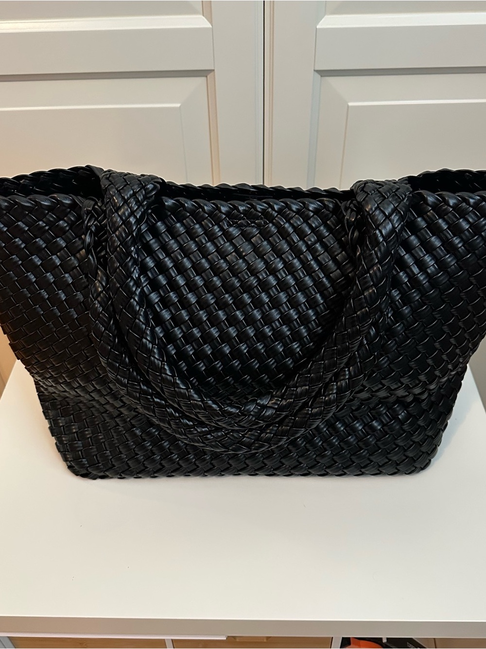 Rachel Zoe Black Woven Tote Bag - Classic Everyday Carry